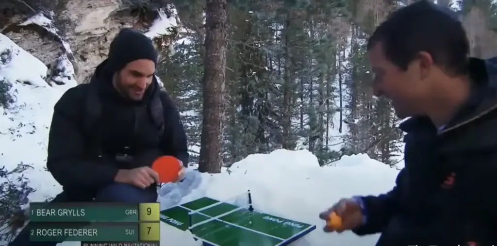 Roger Federer Playing Table Tennis