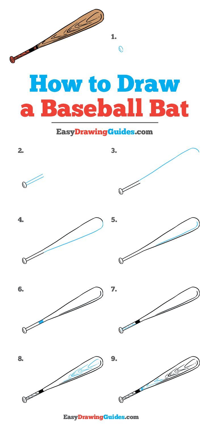 How to Draw a Baseball Bat Easy Step by Step