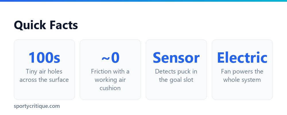 Air hockey table quick facts