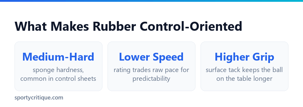 What makes table tennis rubber control-oriented