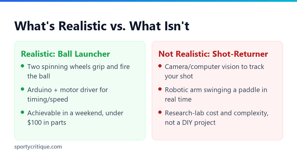What is realistic to build vs not for a DIY ping pong robot
