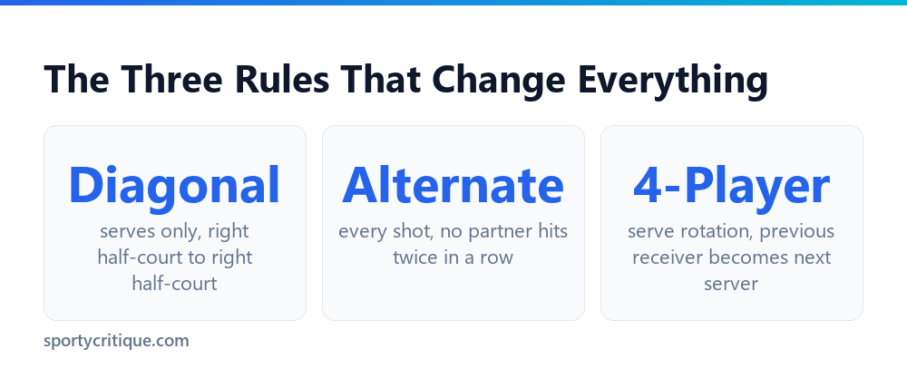 Ping pong doubles three core rules