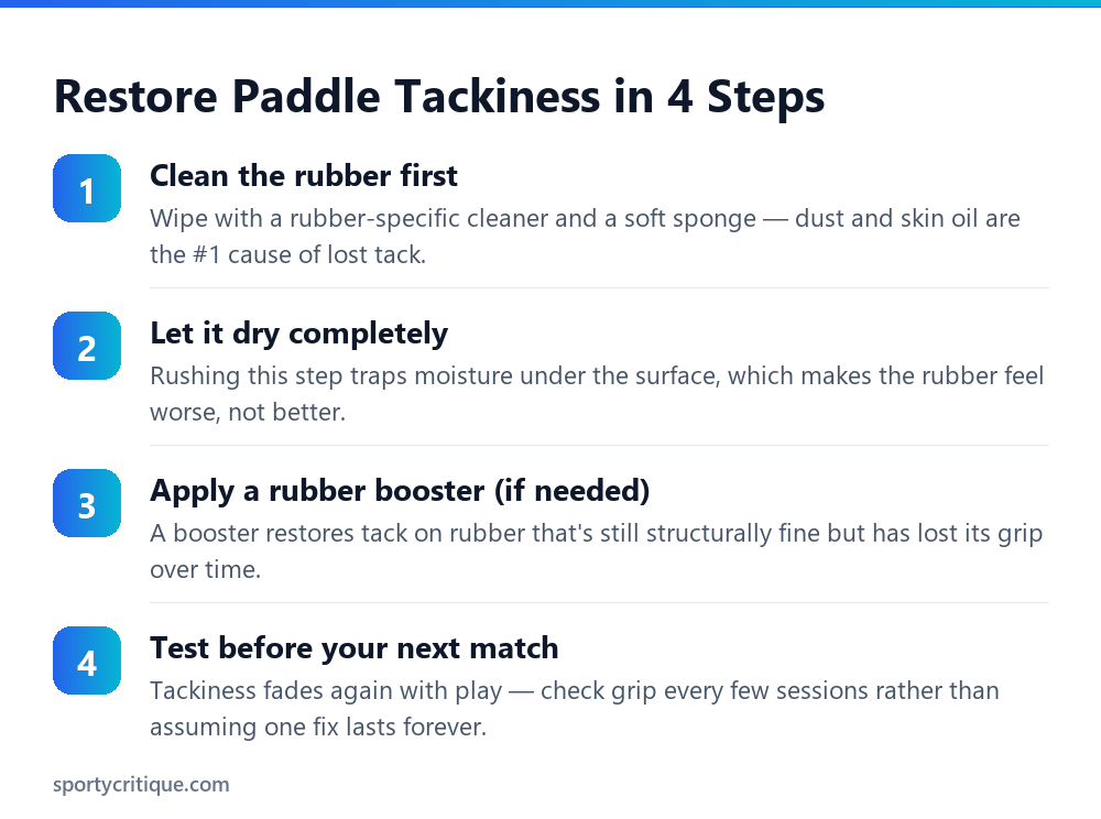 How to restore ping pong paddle tackiness in 4 steps
