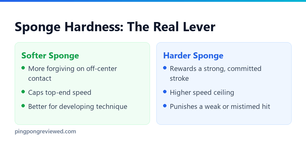 Table tennis rubber sponge hardness comparison
