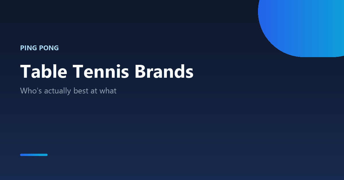 Table tennis brands compared