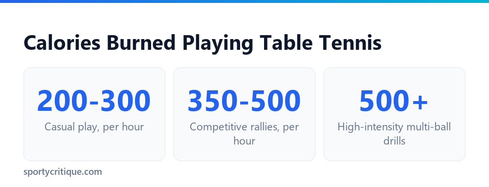 Calories burned playing table tennis