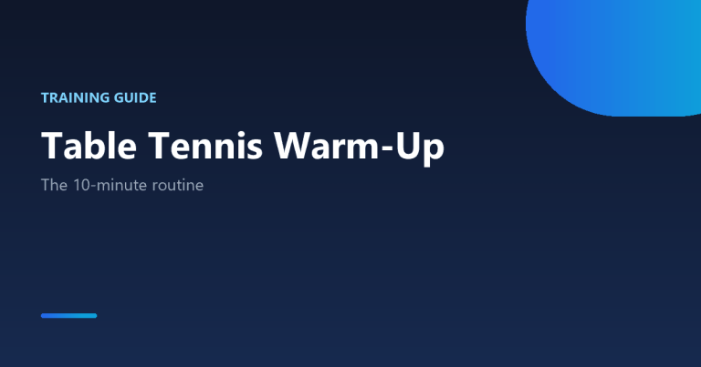 Table tennis warm-up routine
