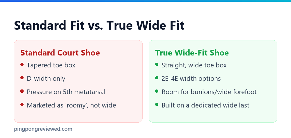 Standard fit versus true wide fit
