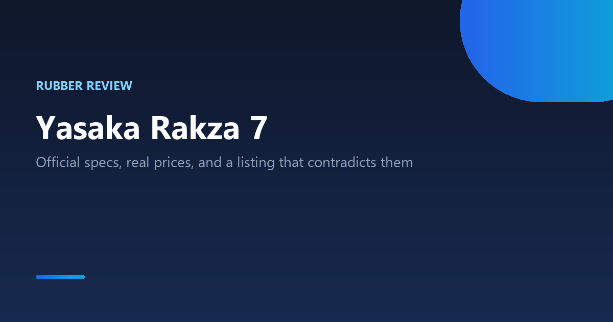 Yasaka Rakza 7 rubber review