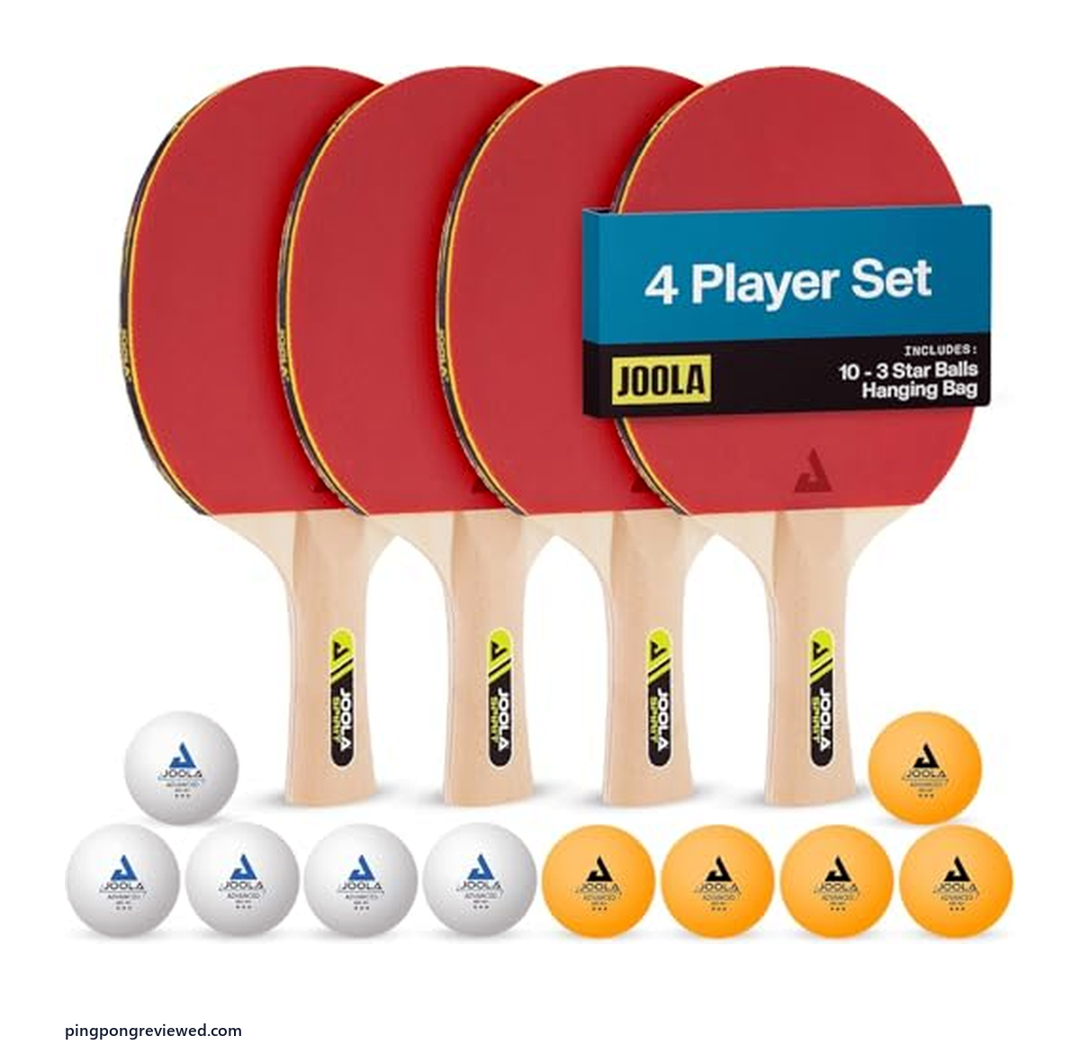 JOOLA Family Premium ping pong paddles set of 4