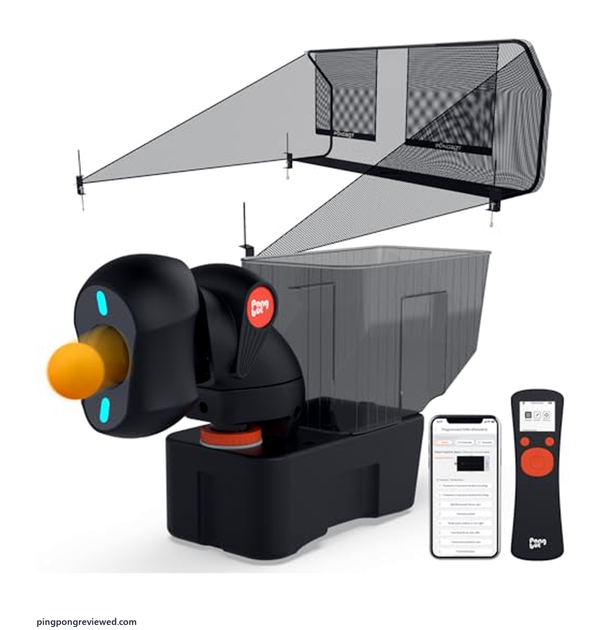 PONGBOT table tennis robot with recycling net