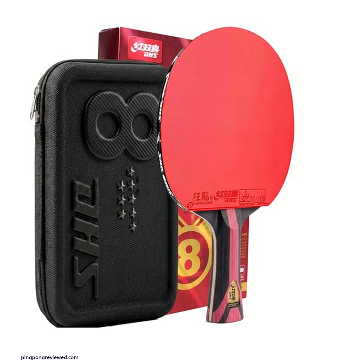 Table tennis racket with Hurricane 3 rubber