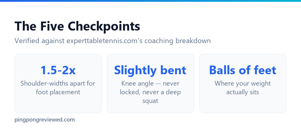 The key checkpoints of a correct table tennis ready position