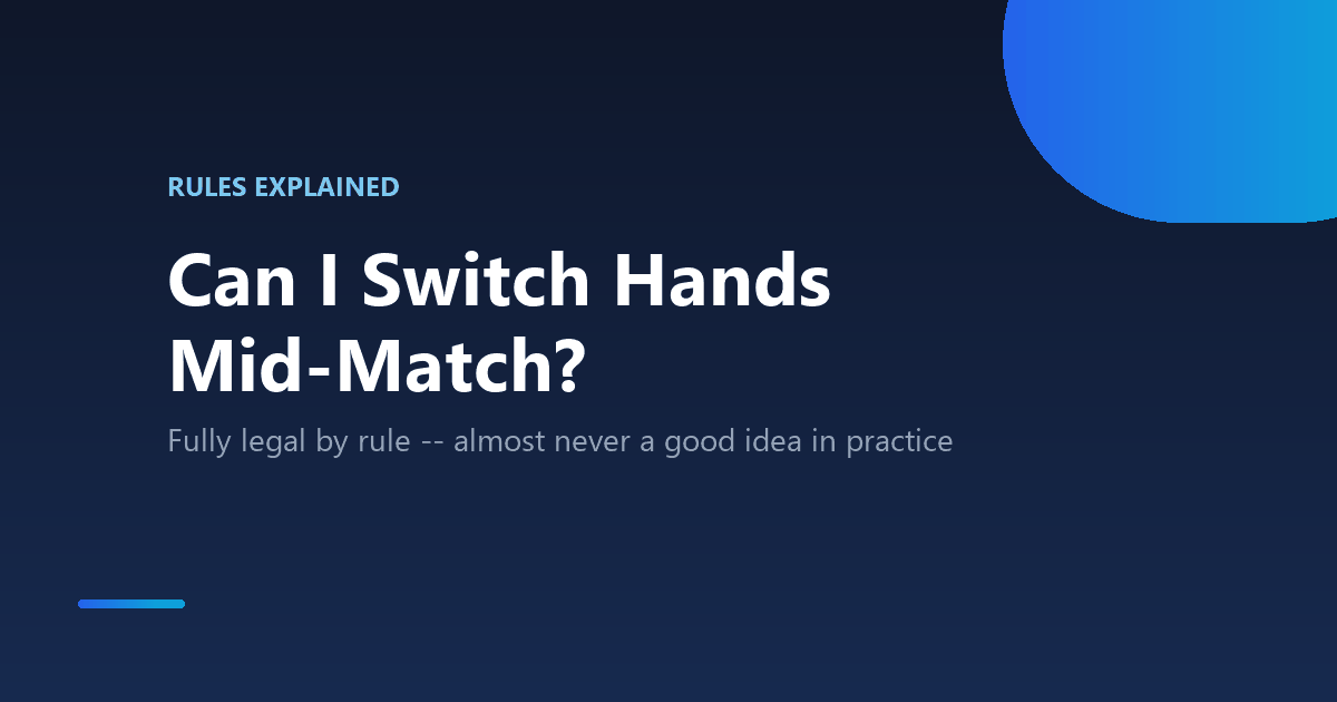 Can I switch the paddle to my other hand during a table tennis match