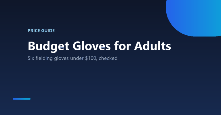 Budget baseball glove for adults: six fielding gloves under $100 with maker sizes and prices, checked October 10, 2026