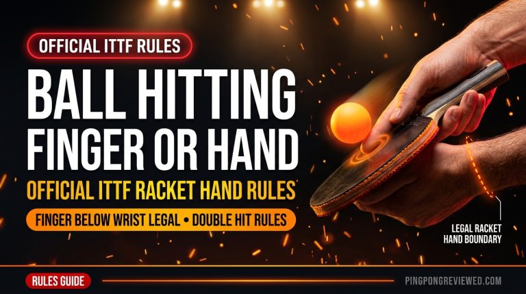 Can a ping pong ball hit your finger or hand official ITTF racket hand rules