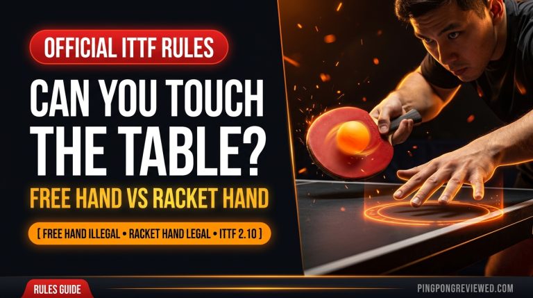 Can you touch the table in ping pong free hand vs racket hand rules and moving table penalties