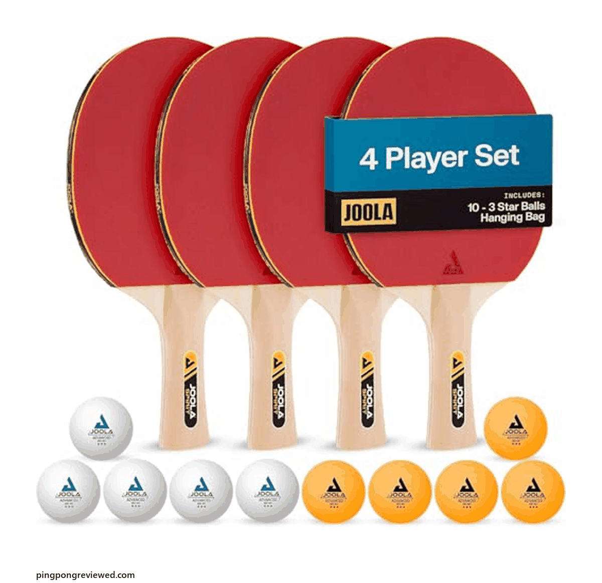 JOOLA Family Premium ping pong paddle set of four