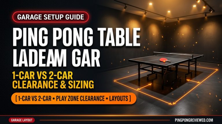 Ping pong table in garage clearance dimensions and 1-car vs 2-car garage layout guide