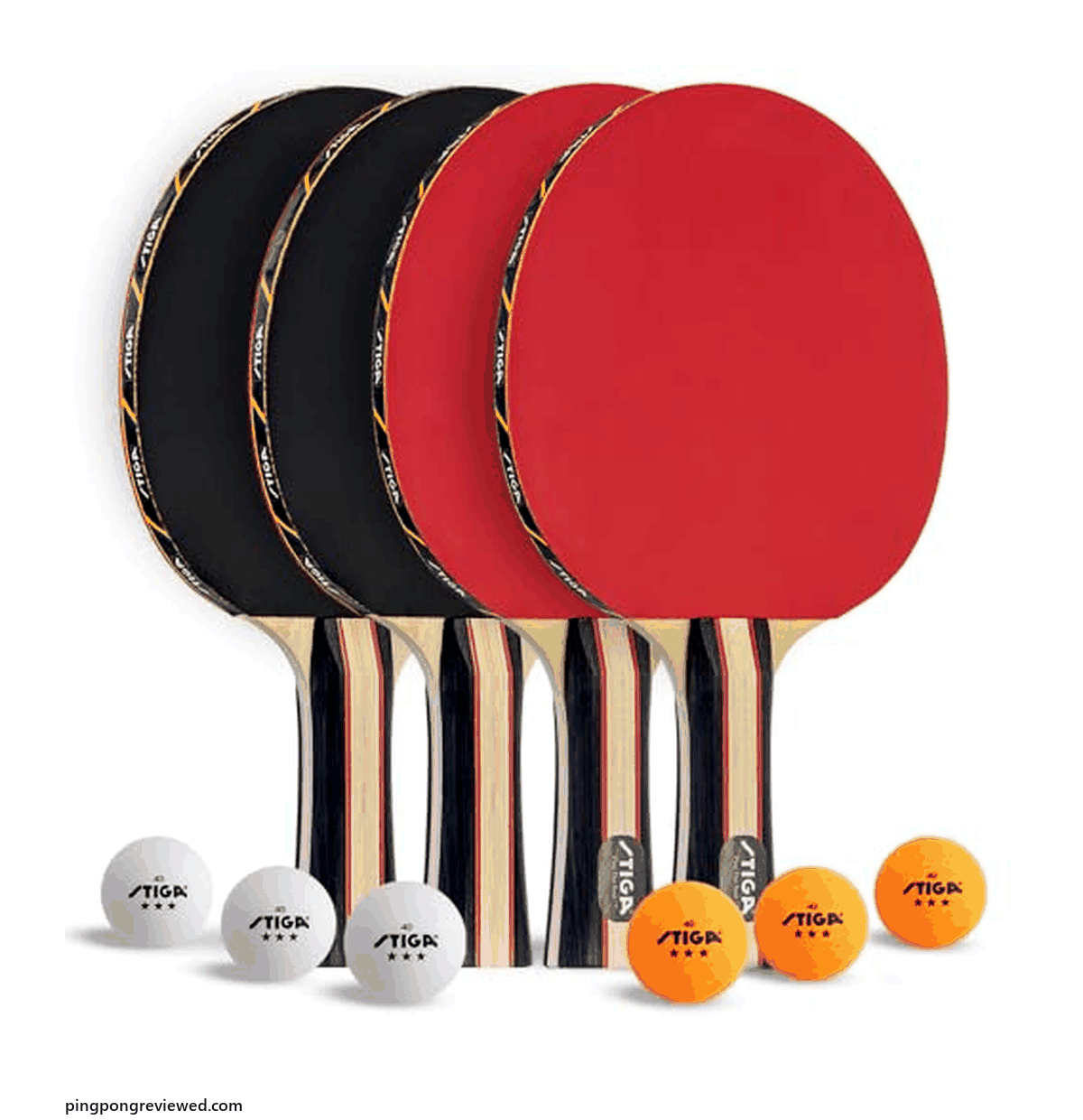 STIGA Performance 4-player ping pong paddle set