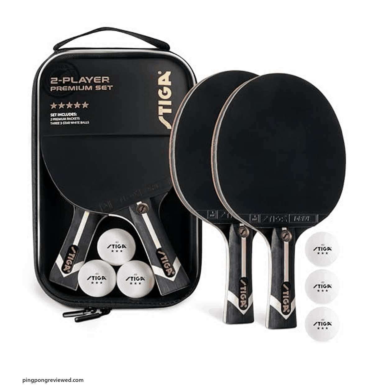STIGA Premium 2 Player table tennis set with hard case